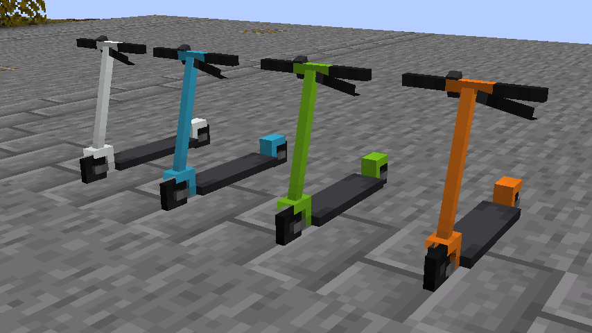 A screenshot of a few painted scooters